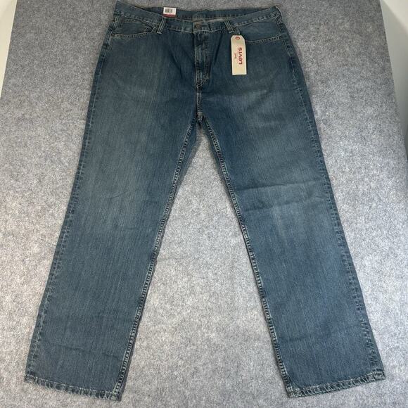 Levis 559 Jeans Mens 44x36 Relaxed Fit Straight Leg Denim Pants Blue Medium Wash - Picture 1 of 11